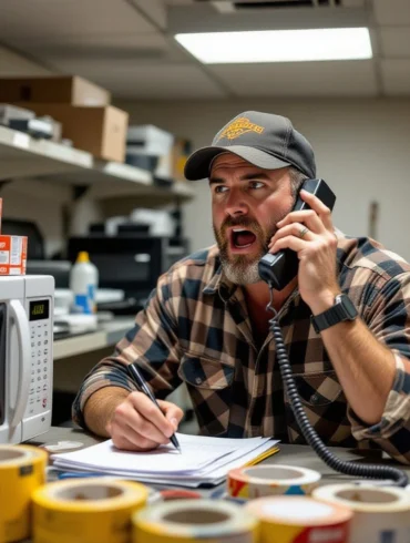 hvac guy on phone